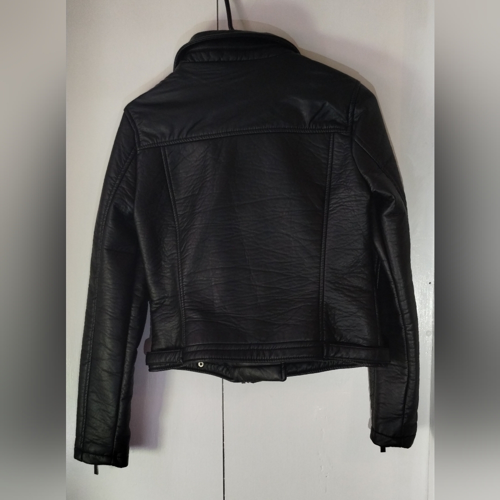 J2 Faux Leather Moto Jacket Women Size (M) Black - Picture 2 of 9